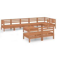 Set Salotto da Giardino 9 pz in Legno Massello di Pino Ambra 3082892
