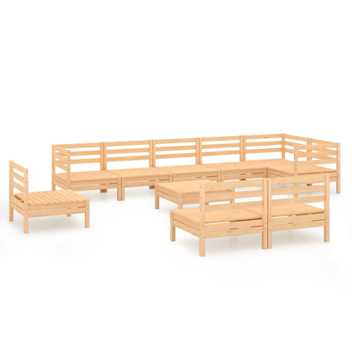 Set Salotto da Giardino 10 pz in Legno Massello di Pino 3082909