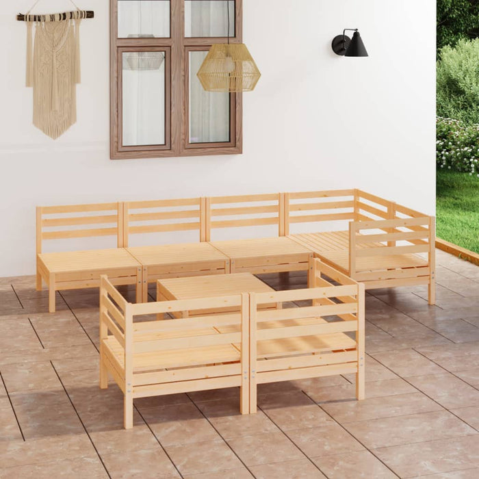Set Divani da Giardino 8 pz in Legno Massello di Pino cod mxl 52665