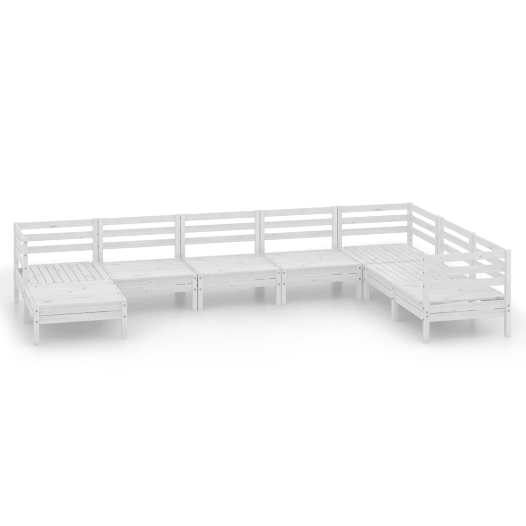 Set Salotto da Giardino 8 pz in Legno Massello di Pino Bianco 3082985
