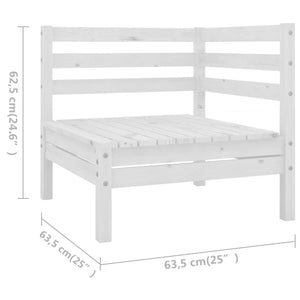 Set Salotto da Giardino 8 pz in Legno Massello di Pino Bianco 3082985