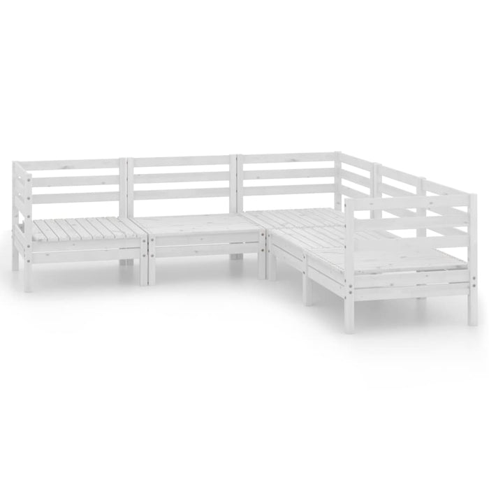 Set Salotto da Giardino 5 pz in Legno Massello di Pino Bianco 3082995