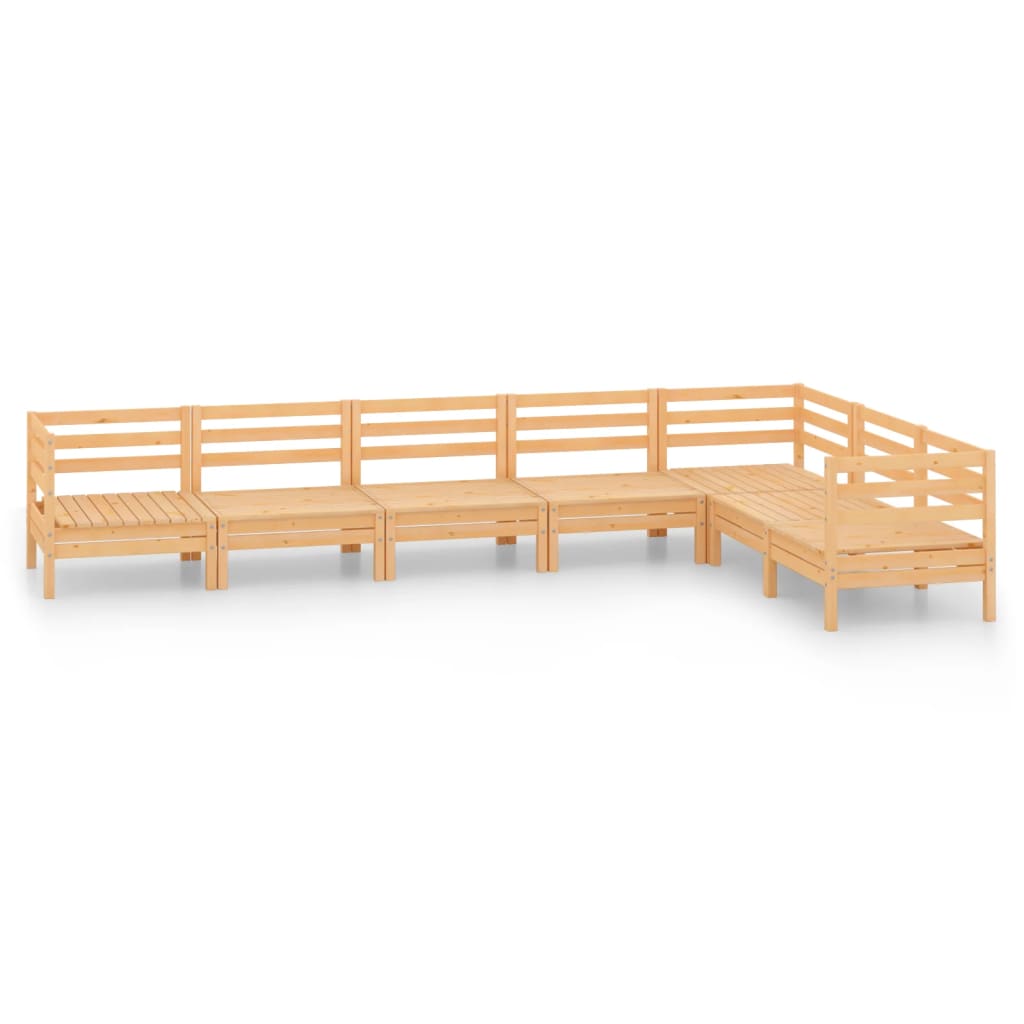 Set Divani da Giardino 7 pz in Legno Massello di Pino cod mxl 40194