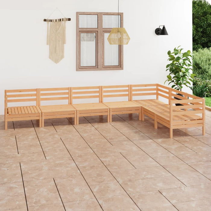 Set Divani da Giardino 7 pz in Legno Massello di Pino cod mxl 40194