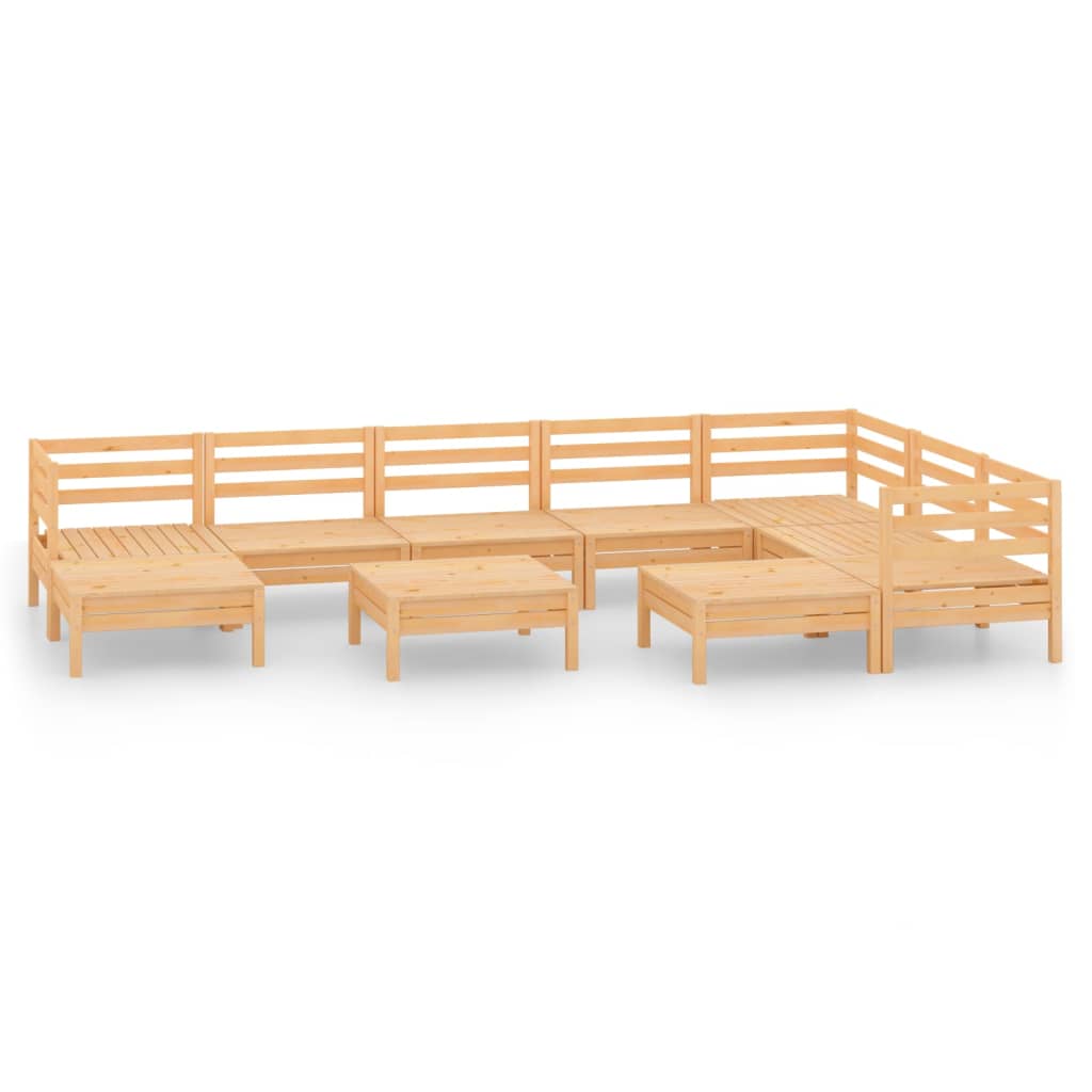 Set Salotto da Giardino 10 pz in Legno Massello di Pino 3083029