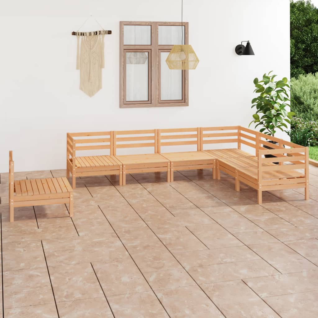 Set Divani da Giardino 7 pz in Legno Massello di Pino cod mxl 40196