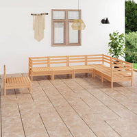 Set Divani da Giardino 7 pz in Legno Massello di Pino cod mxl 40196