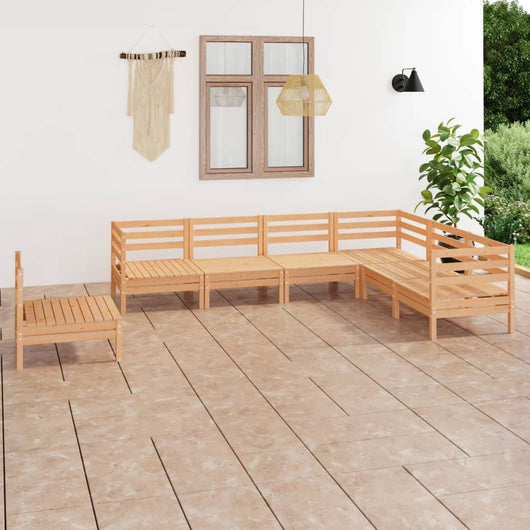 Set Divani da Giardino 7 pz in Legno Massello di Pino cod mxl 40196
