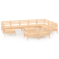 Set Divani da Giardino 11 pz in Legno Massello di Pino cod mxl 36652