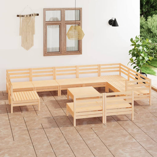 Set Salotto da Giardino 11 pz in Legno Massello di Pino 3083069