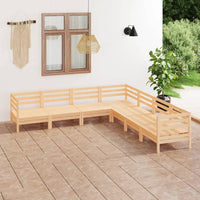 Set Divani da Giardino 7 pz in Legno Massello di Pino cod mxl 40186