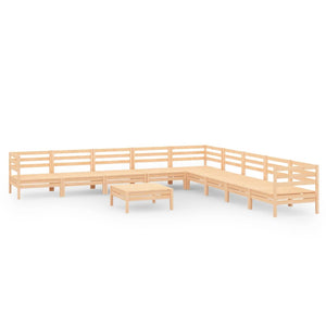 Set Divani da Giardino 10 pz in Legno Massello di Pino cod mxl 36678