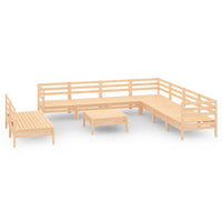 Set Divani da Giardino 10 pz in Legno Massello di Pino cod mxl 36685