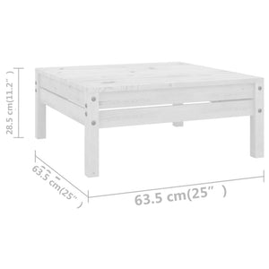 Set Salotto da Giardino 10 pz in Legno Massello di Pino Bianco 3083130