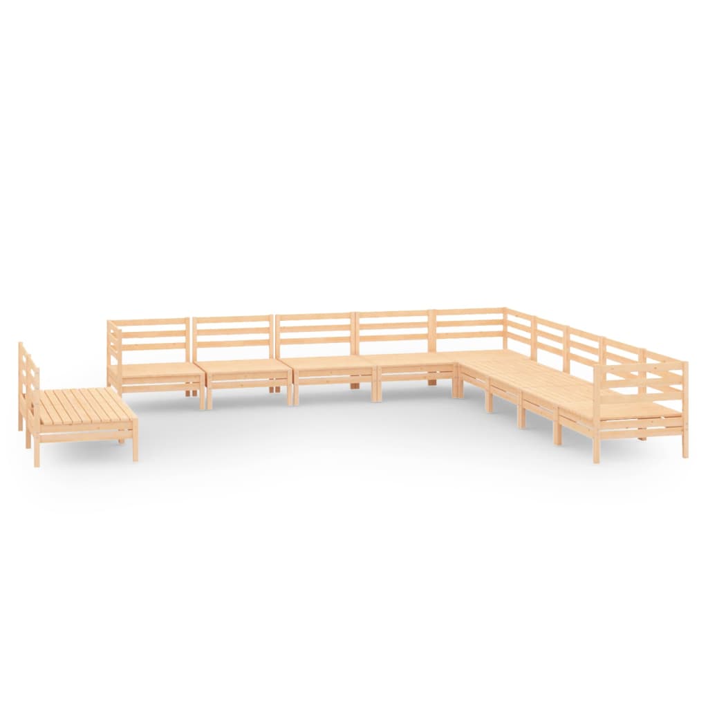 Set Divani da Giardino 11 pz in Legno Massello di Pino cod mxl 36702