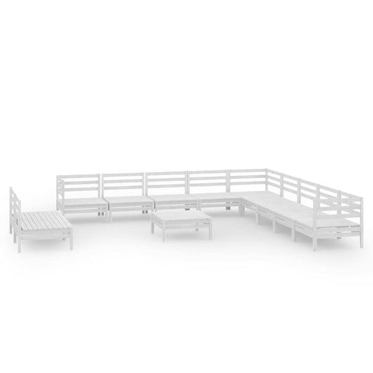 Set Salotto da Giardino 12 pz in Legno Massello di Pino Bianco 3083150