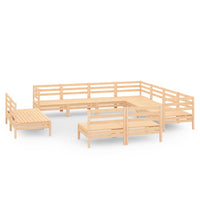 Set Divani da Giardino 11 pz in Legno Massello di Pino cod mxl 36694