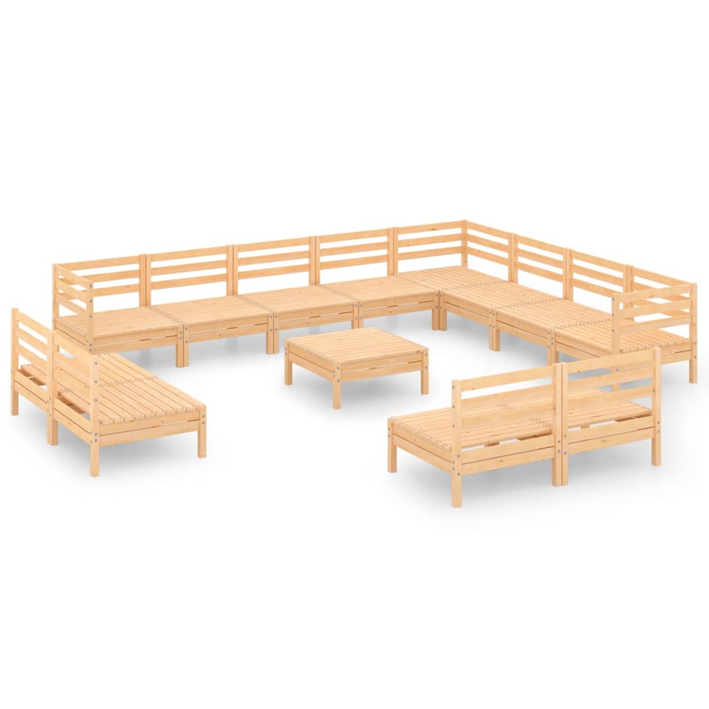 Set Divani da Giardino 13 pz in Legno Massello di Pino cod mxl 36717