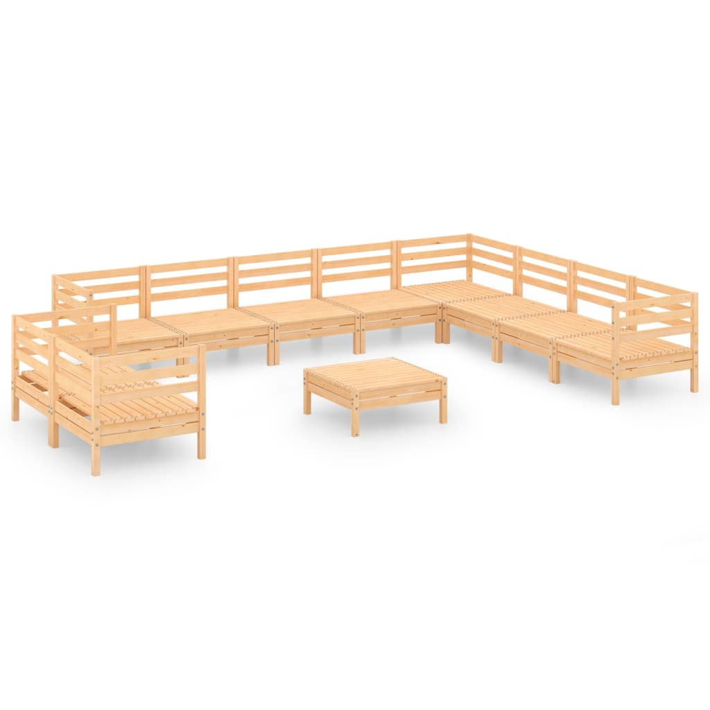 Set Salotto da Giardino 11 pz in Legno Massello di Pino 3083199