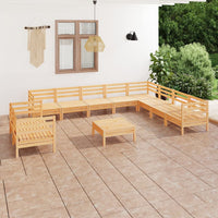 Set Divani da Giardino 11 pz in Legno Massello di Pino cod mxl 44291