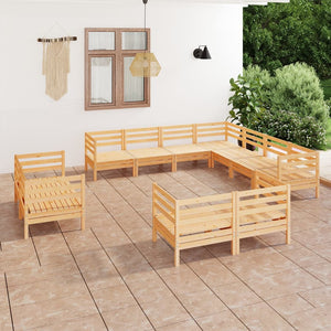 Set Divani da Giardino 11 pz in Legno Massello di Pino cod mxl 44273