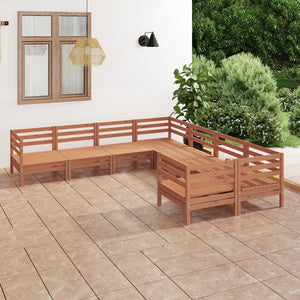 Set Salotto da Giardino 8 pz in Legno Massello di Pino ambra 3083247