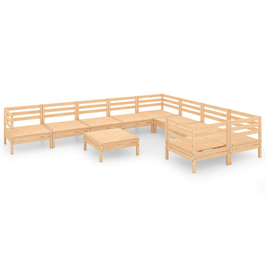 Set Divani da Giardino 10 pz in Legno Massello di Pino cod mxl 40278