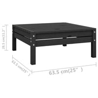 Set Salotto da Giardino 12 pz Nero in Legno Massello di Pino 3083313
