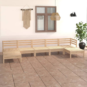 Set Divani da Giardino 7 pz in Legno Massello di Pino cod mxl 40850