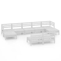 Set Salotto da Giardino 9 pz in Legno Massello di Pino Bianco 3083355