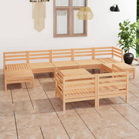 Set Salotto da Giardino 10 pz in Legno Massello di Pino 3083379