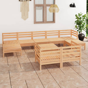 Set Salotto da Giardino 10 pz in Legno Massello di Pino 3083379