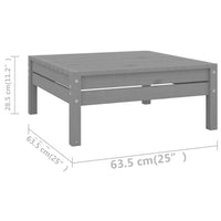 Set Salotto da Giardino 11 pz Grigio in Legno Massello di Pino 3083391
