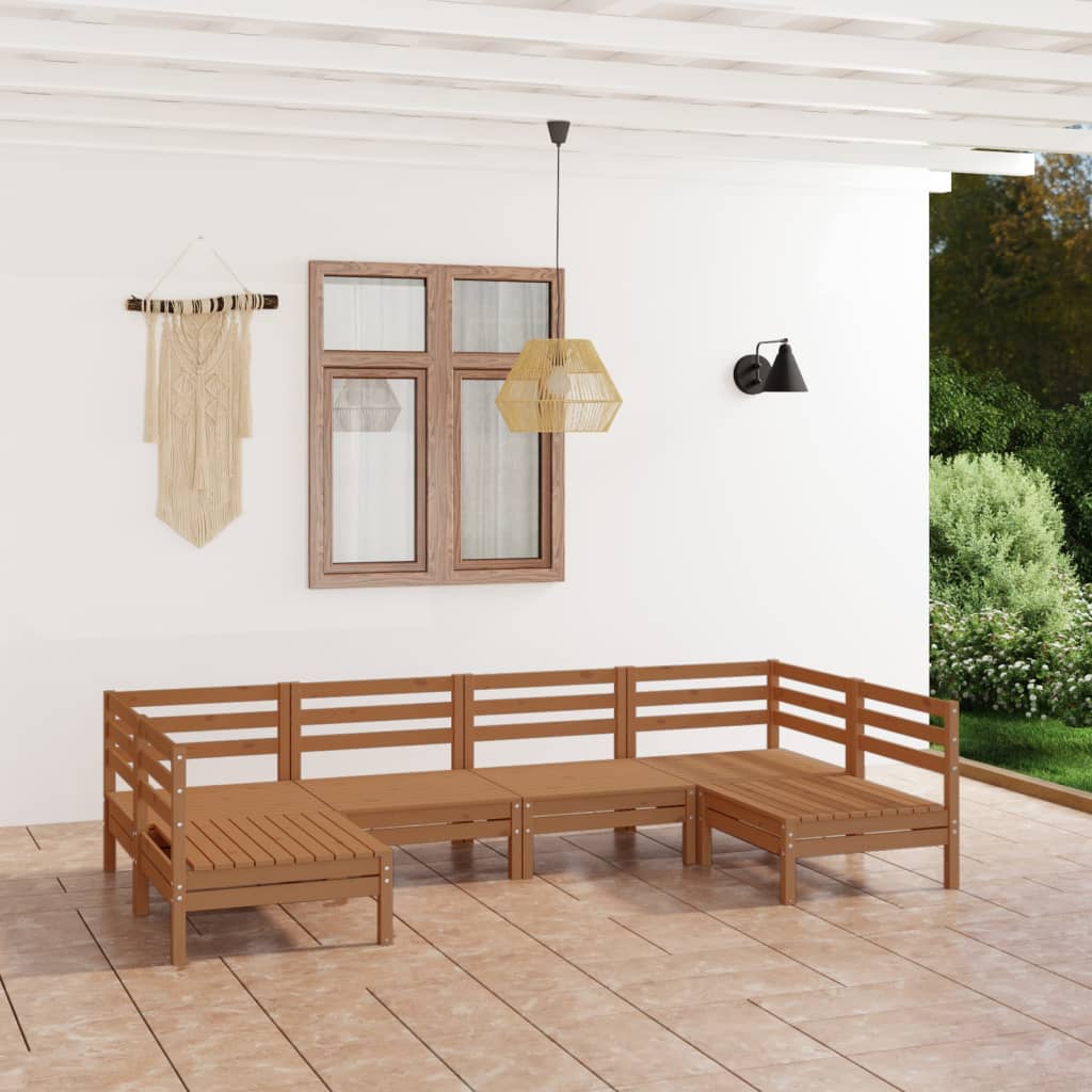 Set Salotto da Giardino 6 pz in Legno Massello di Pino ambra 3083397