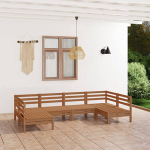Set Salotto da Giardino 6 pz in Legno Massello di Pino ambra 3083397
