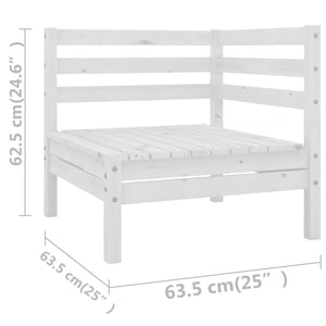 Set Salotto da Giardino 7 pz in Legno Massello di Pino Bianco 3083405