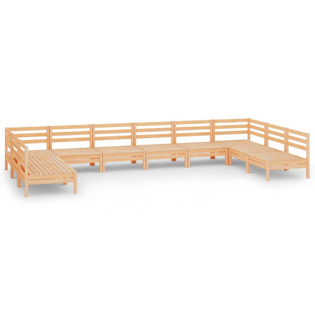 Set Divani da Giardino 10 pz in Legno Massello di Pino cod mxl 36830