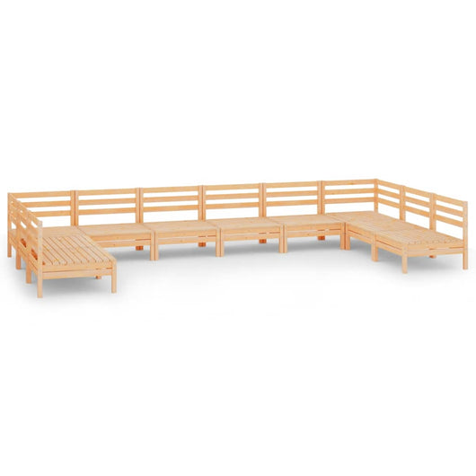 Set Divani da Giardino 10 pz in Legno Massello di Pino cod mxl 36830