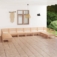 Set Divani da Giardino 10 pz in Legno Massello di Pino cod mxl 36830