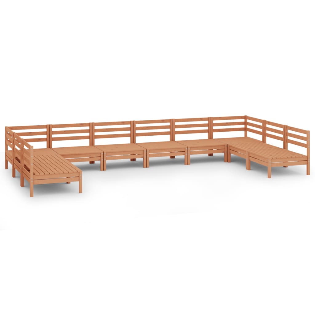 Set Salotto da Giardino 10 pz in Legno Massello di Pino ambra 3083427