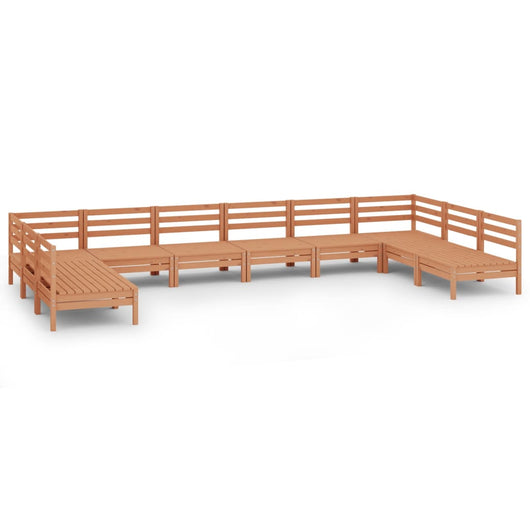 Set Salotto da Giardino 10 pz in Legno Massello di Pino ambra 3083427