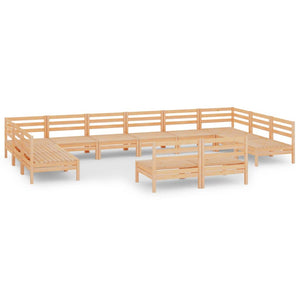 Set Divani da Giardino 12 pz in Legno Massello di Pino cod mxl 36851