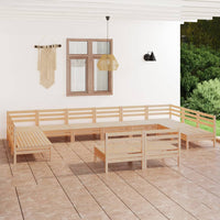 Set Divani da Giardino 12 pz in Legno Massello di Pino cod mxl 36851