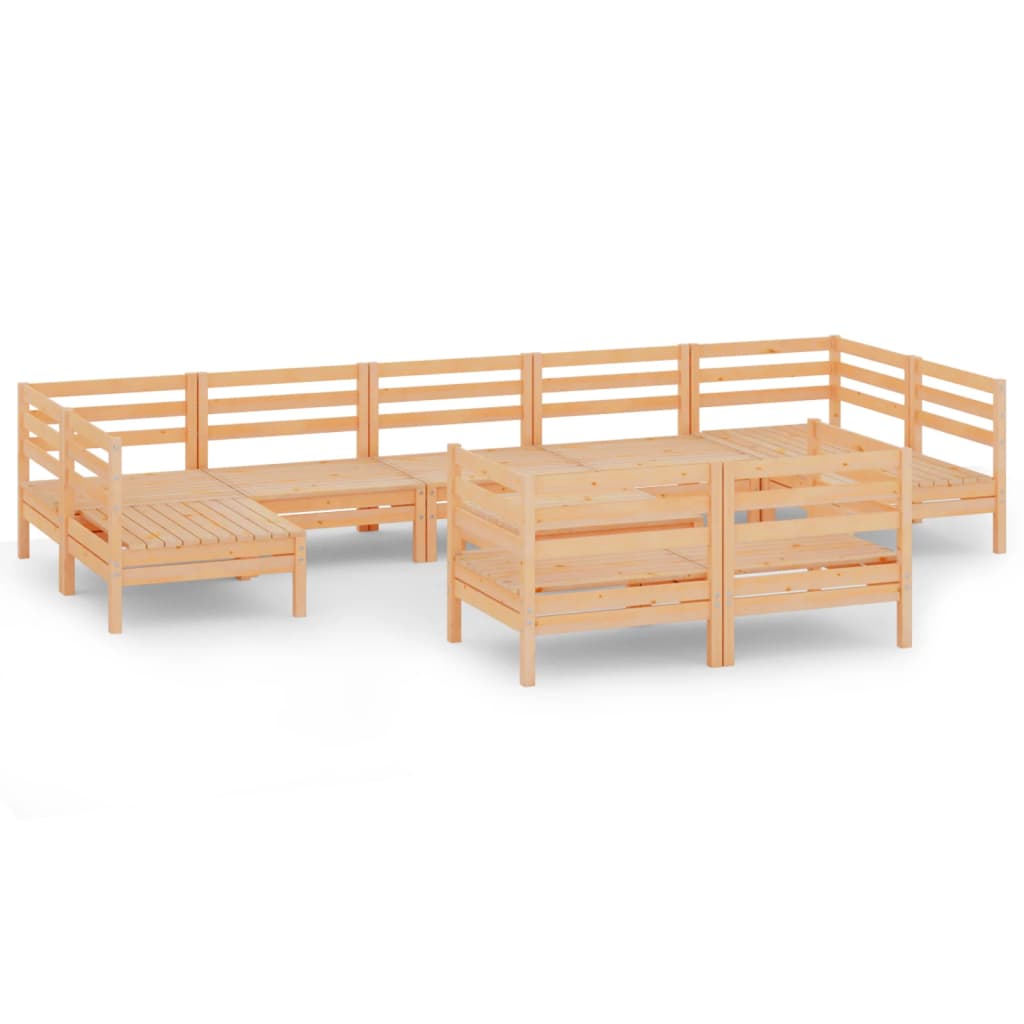 Set Divani da Giardino 10 pz in Legno Massello di Pino cod mxl 40280