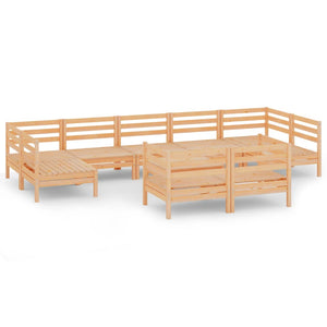 Set Divani da Giardino 10 pz in Legno Massello di Pino cod mxl 40280