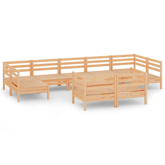 Set Divani da Giardino 10 pz in Legno Massello di Pino cod mxl 40280