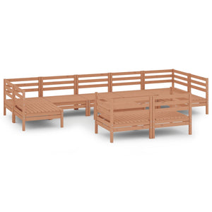 Set Salotto da Giardino 10 pz in Legno Massello di Pino ambra 3083482