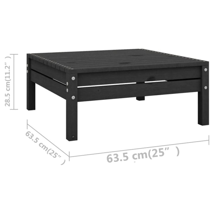 Set Salotto da Giardino 10 pz Nero in Legno Massello di Pino 3083483