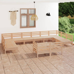 Set Divani da Giardino 12 pz in Legno Massello di Pino cod mxl 36869