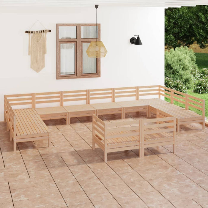 Set Divani da Giardino 12 pz in Legno Massello di Pino cod mxl 36869